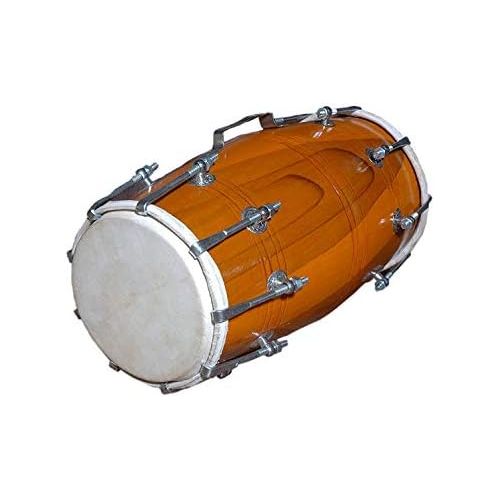 제네릭 [아마존베스트]Generic Modfash Handmade Wood Dholak Indian Folk Music Instrument Drum Nuts N Bolt