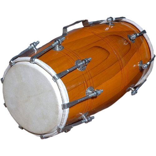 제네릭 [아마존베스트]Generic Modfash Handmade Wood Dholak Indian Folk Music Instrument Drum Nuts N Bolt