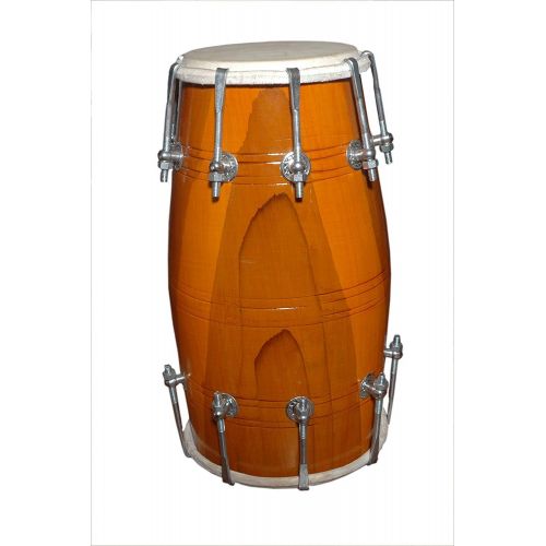 제네릭 [아마존베스트]Generic Modfash Handmade Wood Dholak Indian Folk Music Instrument Drum Nuts N Bolt