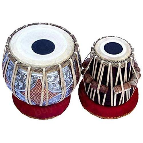 제네릭 [아마존베스트]Generic Modfash Concert Quality, 4 Kilograms, Copper Bayan Sheesham Dayan Tuneable Tabla Set Percussion Musical Instrument with
