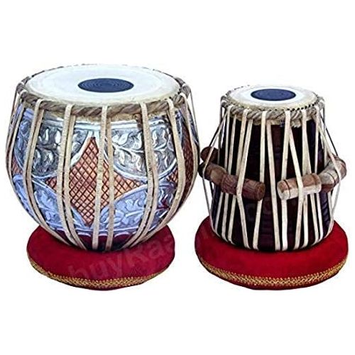 제네릭 [아마존베스트]Generic Modfash Concert Quality, 4 Kilograms, Copper Bayan Sheesham Dayan Tuneable Tabla Set Percussion Musical Instrument with