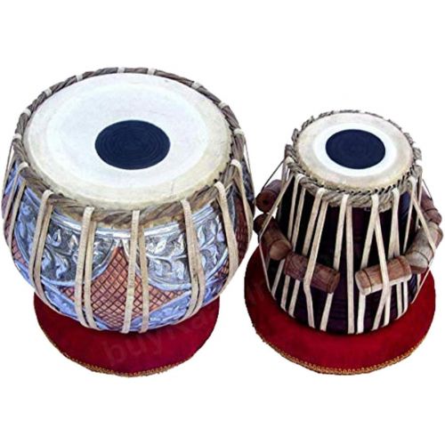 제네릭 [아마존베스트]Generic Modfash Concert Quality, 4 Kilograms, Copper Bayan Sheesham Dayan Tuneable Tabla Set Percussion Musical Instrument with