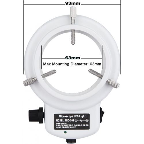 제네릭 [아마존베스트]Generic Microscope LED Ring Light with 144 Light for Stereo Microscope UK Adapter