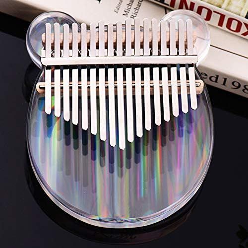 제네릭 [아마존베스트]Generic Kalimba 17 Keys Box Bear Rainbow Surface, Acrylic Thumb Piano Thumb Piano Finger Musical Instruments with Tuning Hammer for Children Adults Beginners Birthday Gift