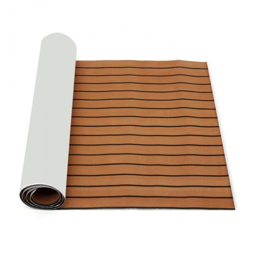 제네릭 Generic 1Pcs 35.4 x 106.30 Marine Boat Sheet Teak Decking Boat Flooring Mats Yacht Flooring EVA Foam Floor Sheet Self-Adhesive Mat, 5mm/6mm Thickness