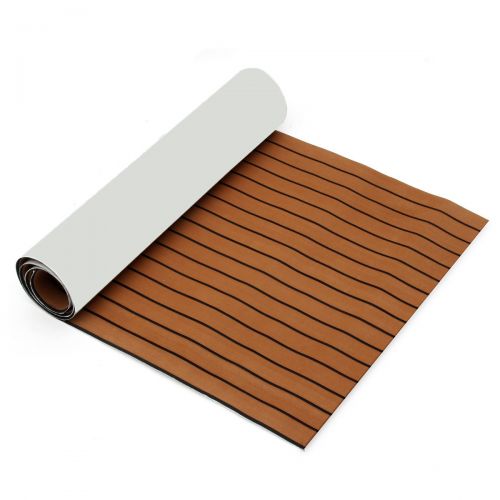 제네릭 Generic 1Pcs 35.4 x 106.30 Marine Boat Sheet Teak Decking Boat Flooring Mats Yacht Flooring EVA Foam Floor Sheet Self-Adhesive Mat, 5mm/6mm Thickness