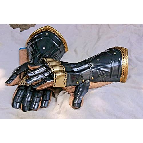 제네릭 할로윈 용품Generic GlobalMart 18 Guage Steel Medieval Knight Gothic Pair Of Gauntlets Gloves Armor Halloween Costume