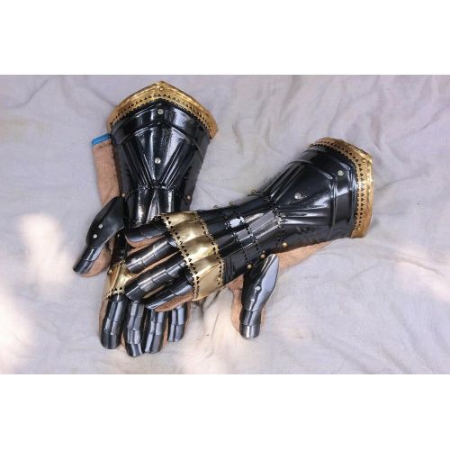 제네릭 할로윈 용품Generic GlobalMart 18 Guage Steel Medieval Knight Gothic Pair Of Gauntlets Gloves Armor Halloween Costume