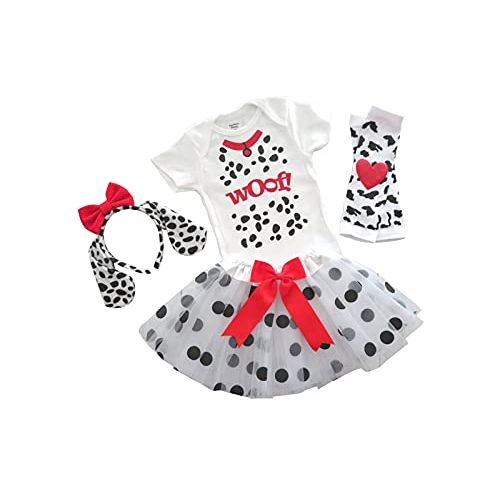 제네릭 할로윈 용품Generic Dalmatian Puppy Halloween Costume with Tutu for Toddler - Baby Girl Halloween Costume, Puppy Costume, Baby DalmatIan Costume, Toddler Puppy (6-9M)