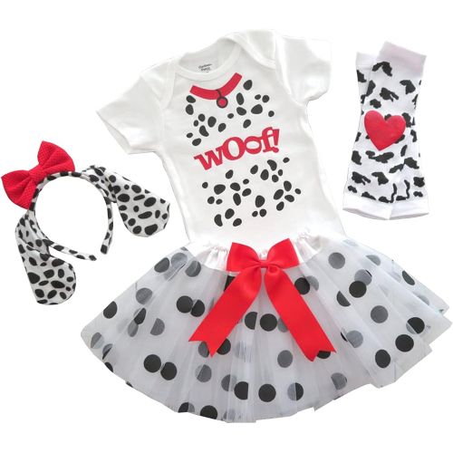 제네릭 할로윈 용품Generic Dalmatian Puppy Halloween Costume with Tutu for Toddler - Baby Girl Halloween Costume, Puppy Costume, Baby DalmatIan Costume, Toddler Puppy (6-9M)