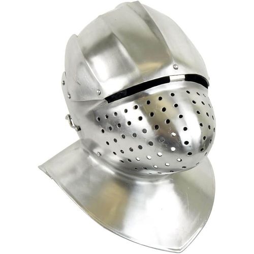 제네릭 할로윈 용품Generic GlobalMart Medieval Battle Warrior Milanese Close Helmet Knight Great Helmet Halloween Costume