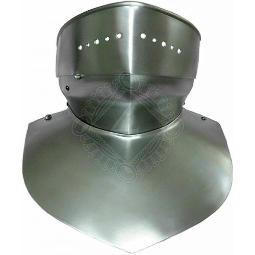 제네릭 할로윈 용품Generic GlobalMart 18GA Medieval Knight Larp steel Armor Bevor and gorget, closed version Halloween costume