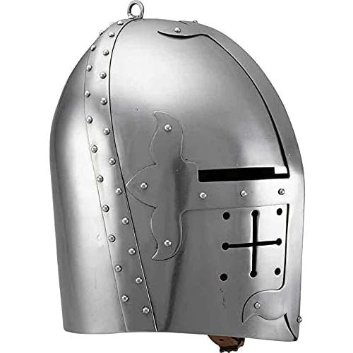 제네릭 할로윈 용품Generic GlobalMart Antique Medieval Helmet HMB 18 Guage Steel Medieval Gothic Knight Helmet Gift Halloween costume