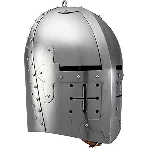 제네릭 할로윈 용품Generic GlobalMart Antique Medieval Helmet HMB 18 Guage Steel Medieval Gothic Knight Helmet Gift Halloween costume
