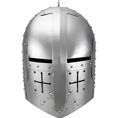 제네릭 할로윈 용품Generic GlobalMart Antique Medieval Helmet HMB 18 Guage Steel Medieval Gothic Knight Helmet Gift Halloween costume