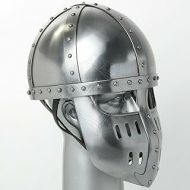 Generic GlobalMart 18 gauge Steel Medieval Late medieval helmet Spangenhelm Helmet with face plate Halloween costume