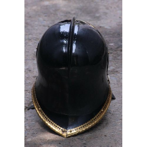 제네릭 할로윈 용품Generic 18 Guage Steel Medieval Knight Black Gothic Sallet Helmet With Bevor Halloween Costume