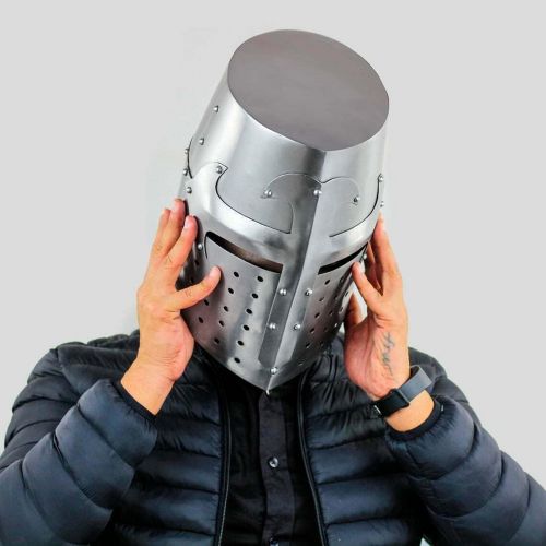 제네릭 할로윈 용품Generic GlobalMart Medieval Era Crusader Crucifix Design Great Helm Knight Steel Helmet Halloween costume