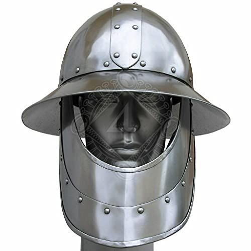 제네릭 할로윈 용품Generic GlobalMart 18 gauge Steel Medieval Knight Kettle Iron helmet with iron beard Halloween costume