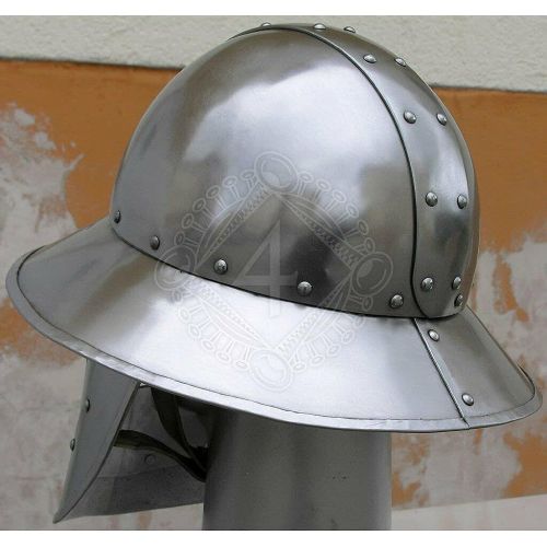 제네릭 할로윈 용품Generic GlobalMart 18 gauge Steel Medieval Knight Kettle Iron helmet with iron beard Halloween costume