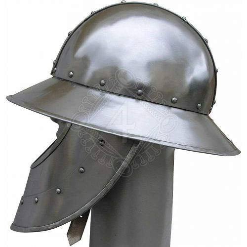 제네릭 할로윈 용품Generic GlobalMart 18 gauge Steel Medieval Knight Kettle Iron helmet with iron beard Halloween costume