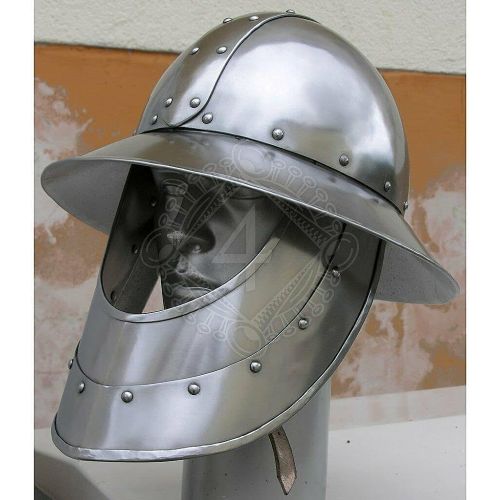 제네릭 할로윈 용품Generic GlobalMart 18 gauge Steel Medieval Knight Kettle Iron helmet with iron beard Halloween costume