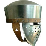 Generic GlobalMart Steel Medieval 18 gauge Dome-topped helmet with face guard Norman callote Halloween costume