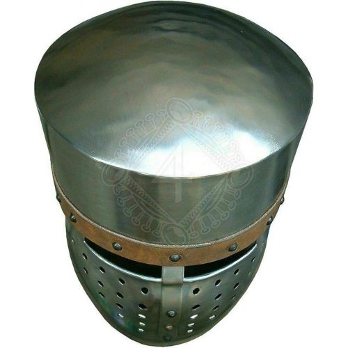 제네릭 할로윈 용품Generic GlobalMart Steel Medieval 18 gauge Dome-topped helmet with face guard Norman callote Halloween costume