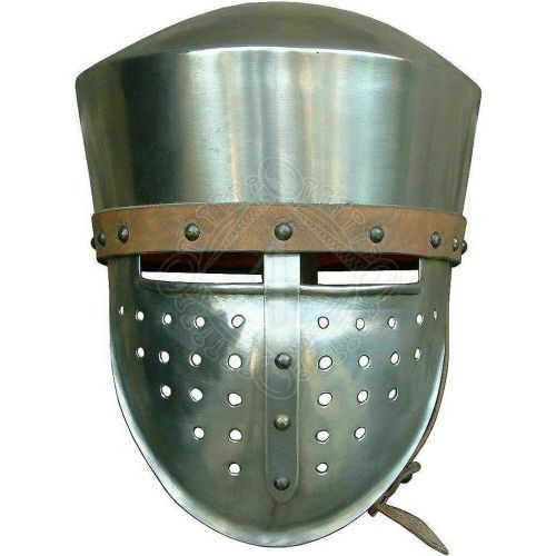 제네릭 할로윈 용품Generic GlobalMart Steel Medieval 18 gauge Dome-topped helmet with face guard Norman callote Halloween costume