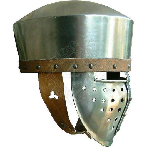 제네릭 할로윈 용품Generic GlobalMart Steel Medieval 18 gauge Dome-topped helmet with face guard Norman callote Halloween costume