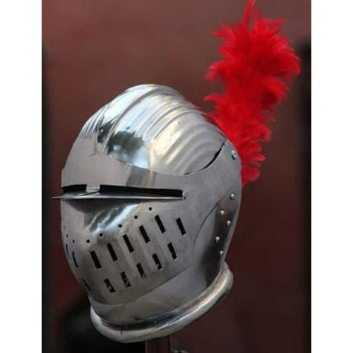 제네릭 할로윈 용품Generic Medieval Crusader Helmet Knight Helmet Steel Brass Armour Cross Greek Costume The Unique Jerusalem Knight Helmet! Halloween Costume Cosplay A41 1MM By MEDIEVAL ARMOR.