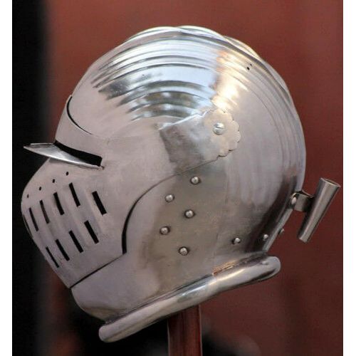 제네릭 할로윈 용품Generic Medieval Crusader Helmet Knight Helmet Steel Brass Armour Cross Greek Costume The Unique Jerusalem Knight Helmet! Halloween Costume Cosplay A41 1MM By MEDIEVAL ARMOR.