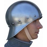 할로윈 용품Generic 18 gauge Steel Medieval Knight Late medieval open sallet Helmet Halloween Costume