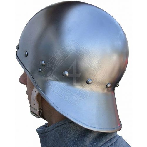 제네릭 할로윈 용품Generic 18 gauge Steel Medieval Knight Late medieval open sallet Helmet Halloween Costume