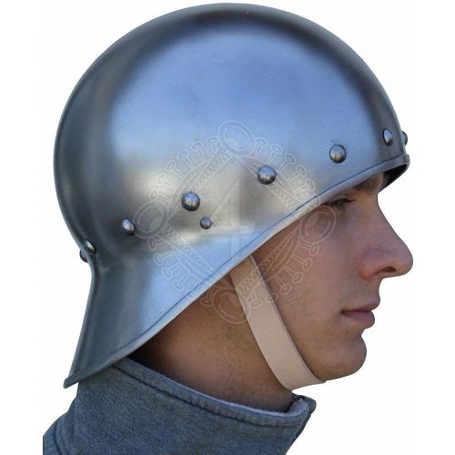 제네릭 할로윈 용품Generic 18 gauge Steel Medieval Knight Late medieval open sallet Helmet Halloween Costume