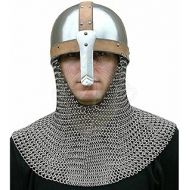 Generic GlobalMart 18 gauge Steel Warrior Medieval Early Viking Spangenhelm helmet w aventail Halloween costume