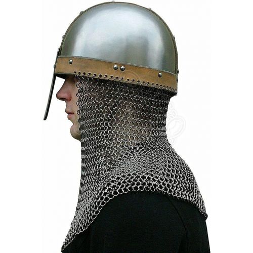 제네릭 할로윈 용품Generic GlobalMart 18 gauge Steel Warrior Medieval Early Viking Spangenhelm helmet w aventail Halloween costume