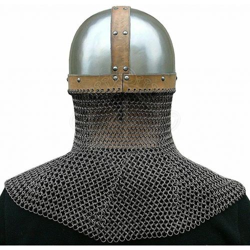 제네릭 할로윈 용품Generic GlobalMart 18 gauge Steel Warrior Medieval Early Viking Spangenhelm helmet w aventail Halloween costume