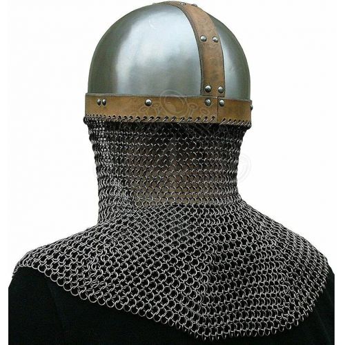 제네릭 할로윈 용품Generic GlobalMart 18 gauge Steel Warrior Medieval Early Viking Spangenhelm helmet w aventail Halloween costume