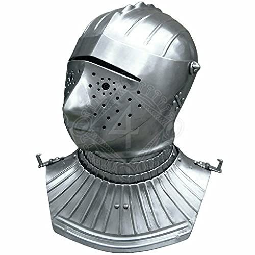 제네릭 할로윈 용품Generic Custom SCA HNB 14 Gauge Steel Medieval Tournament Maximilian Close helmet Halloween Costume