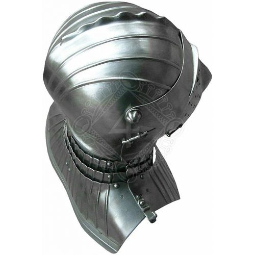 제네릭 할로윈 용품Generic Custom SCA HNB 14 Gauge Steel Medieval Tournament Maximilian Close helmet Halloween Costume