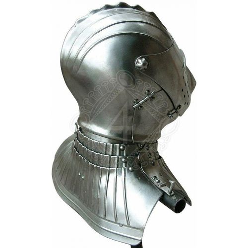 제네릭 할로윈 용품Generic Custom SCA HNB 14 Gauge Steel Medieval Tournament Maximilian Close helmet Halloween Costume