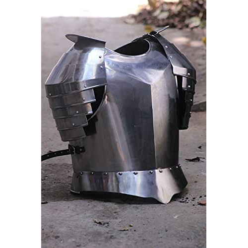 제네릭 할로윈 용품Generic GlobalMart 18 Guage Steel Medieval Knight Armor Cuirass With Pauldrons Warrior Breastplate Halloween Costume