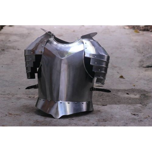 제네릭 할로윈 용품Generic GlobalMart 18 Guage Steel Medieval Knight Armor Cuirass With Pauldrons Warrior Breastplate Halloween Costume