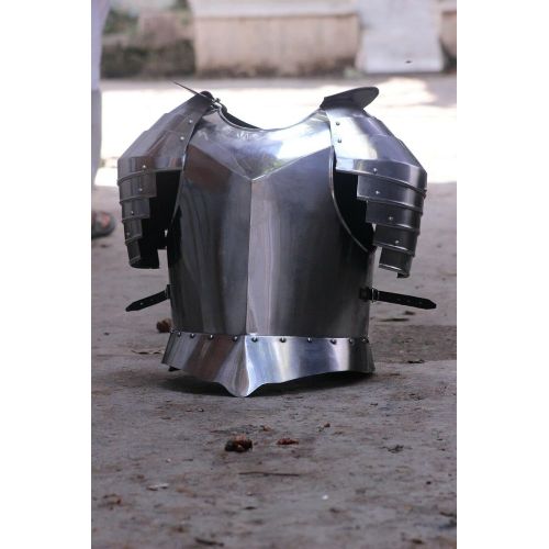 제네릭 할로윈 용품Generic GlobalMart 18 Guage Steel Medieval Knight Armor Cuirass With Pauldrons Warrior Breastplate Halloween Costume