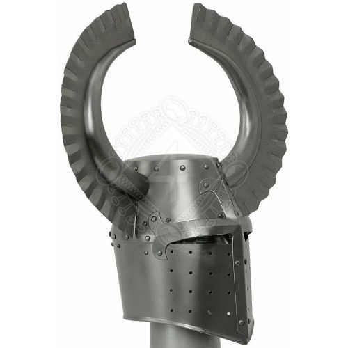제네릭 할로윈 용품Generic 18 gauge Steel Medieval Knight Great helmet with Teutonic crest Halloween Costume