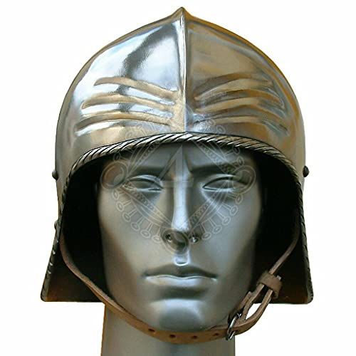 제네릭 할로윈 용품Generic 18 gauge Steel Medieval Knight German noble open sallet Helmet Halloween Costume