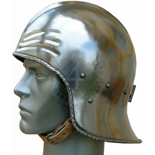 제네릭 할로윈 용품Generic 18 gauge Steel Medieval Knight German noble open sallet Helmet Halloween Costume