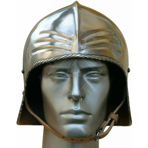 제네릭 할로윈 용품Generic 18 gauge Steel Medieval Knight German noble open sallet Helmet Halloween Costume