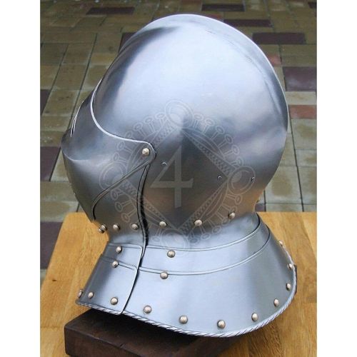 제네릭 할로윈 용품Generic SCA HNB 14 Gauge Steel Medieval Tournament Armet Battle Close Helmet Halloween Costume